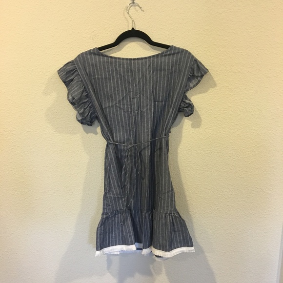 NWT BP ruffle trim stripe cotton shift dress - Picture 5 of 7